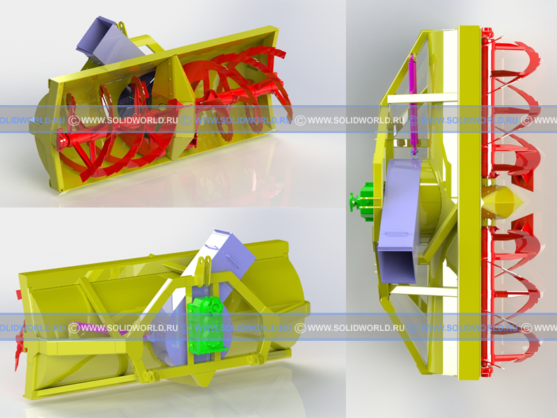 разработка 3d модели и рабочих чертежей роторно-фрезерного снегоочистителя