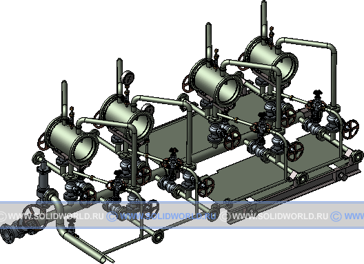 Модульная групповая замерная установка, выполненная в kompas-3d
