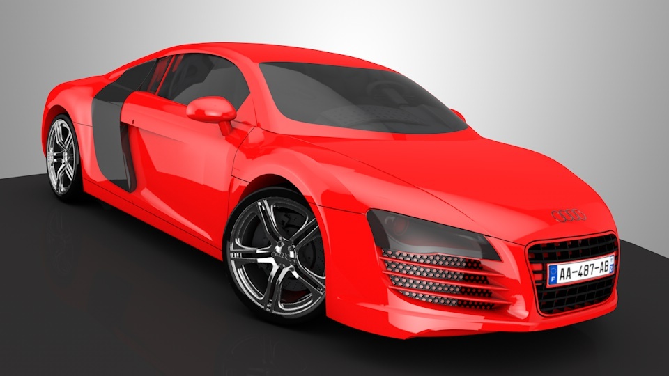 3d модель автомобиля Audi R8, выполненная  в solidworks